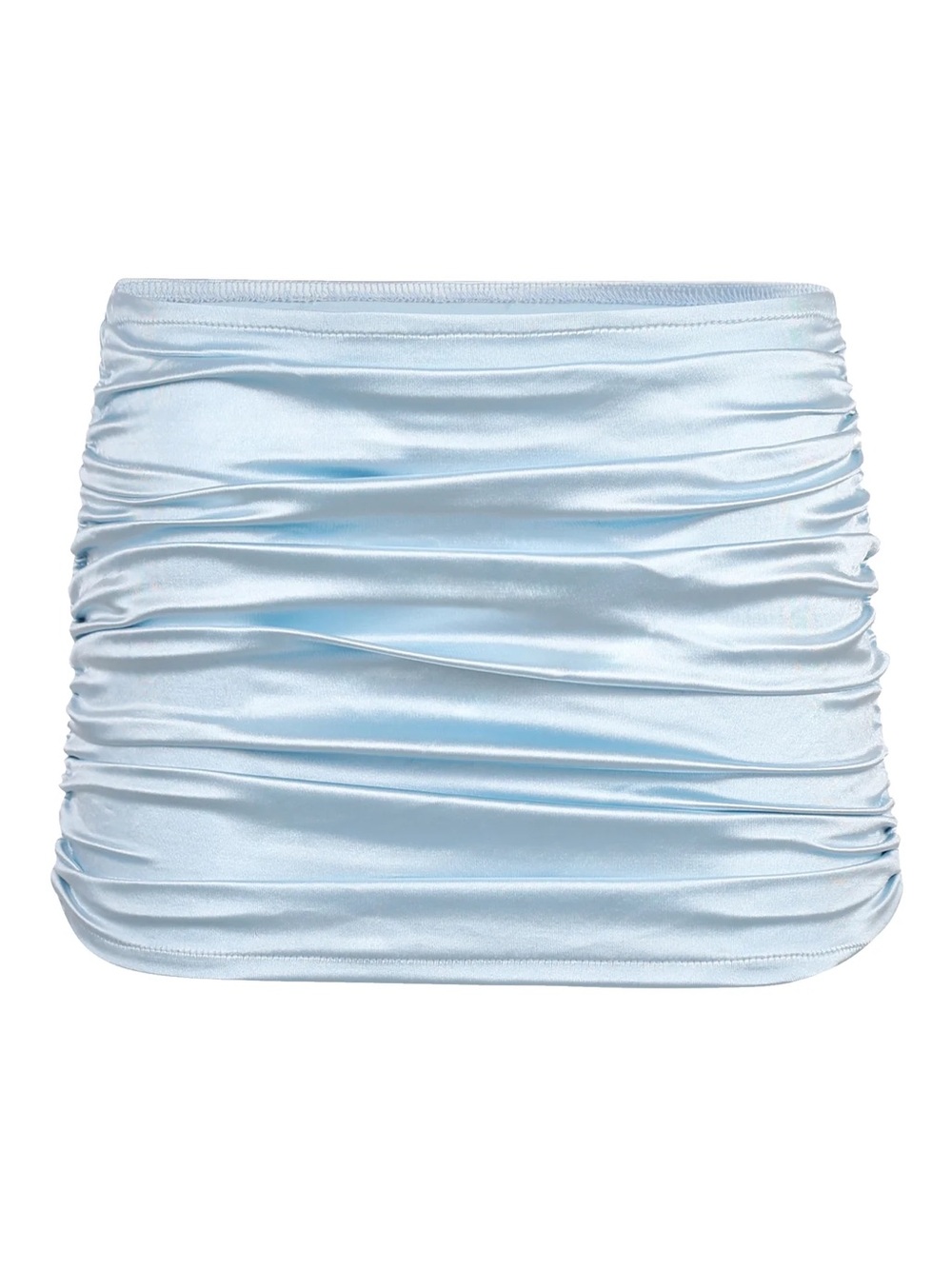 Ruched Light Blue Bikini Set with Beige Straps - Picture 5 of 10